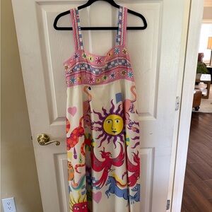 Pink and Purple Scoop Neck Maxi Sundress